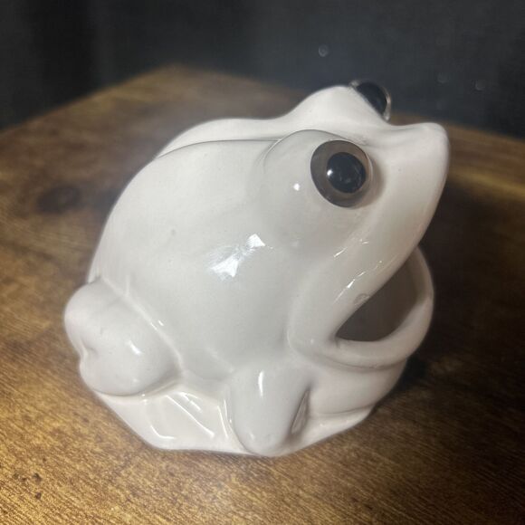 Retro Ceramic Frog Sponge Holder for Kitchen Sink Vintage Amphibian Grannycore - Picture 5 of 14